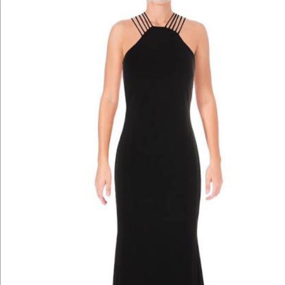 Calvin Klein Black Floor Length Evening Dress 10